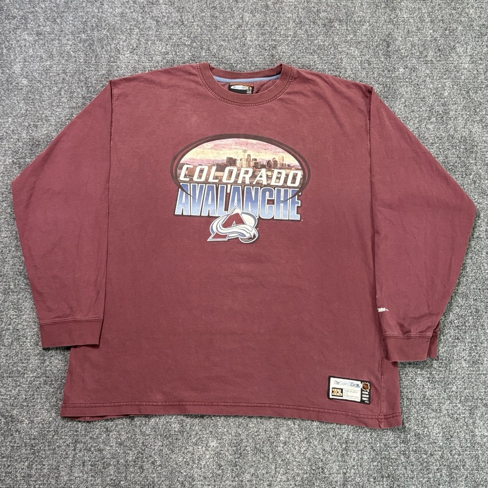 Vintage 90s Colorado Avalanche Long Sleeve T-Shirt Mens 2XL Hockey NHL USA Black